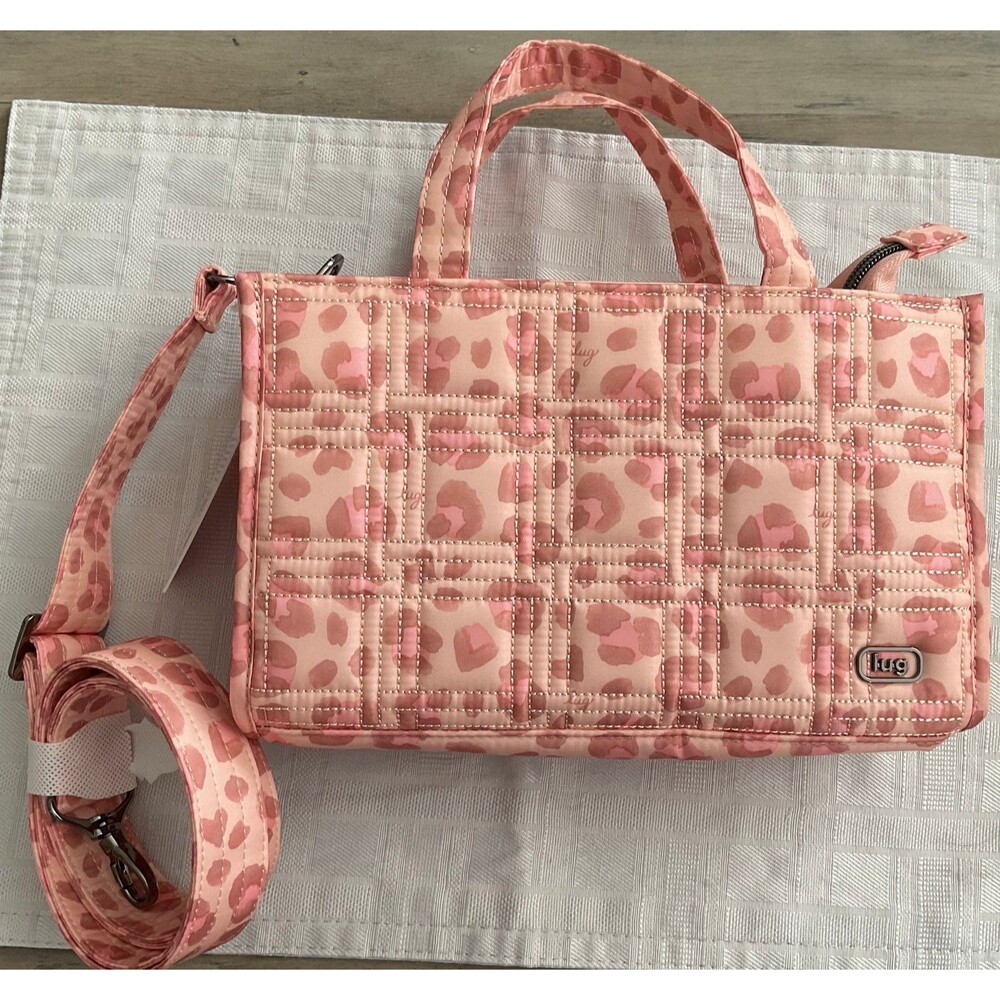 NWT Train Top Handle Crossbody Faded Pink Leopard